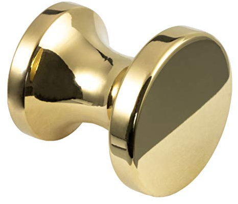 Gedotec Möbelgriff Messing Schrankknopf Vintage Möbelknopf Antik für Schubladen - H10183 | Tür-Knopf Ø 25 mm | Kommoden-Knopf rund | 1 Stück - Design Möbel-Knauf Landhaus-Stil mit Gewindeschrauben