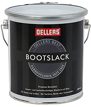 OELLERS Bootslack, 2,5 Liter, farblos, matt, Yachtlack, Schiffslack, Möbellack, Treppenlack, Holzlack