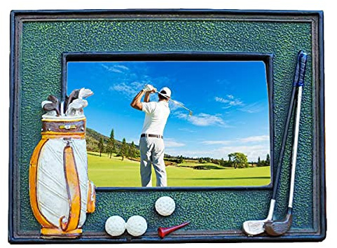 Luai Fashion 3D Golf Photo Frame Unique Handmade Golf Gifts for Golf Father/Men/Women/Dad/Mom (Black-1)