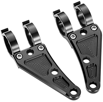 2x Soporte de montaje de faro de horquilla para motocicleta, soporte ajustable para lámpara (negro) CBR para