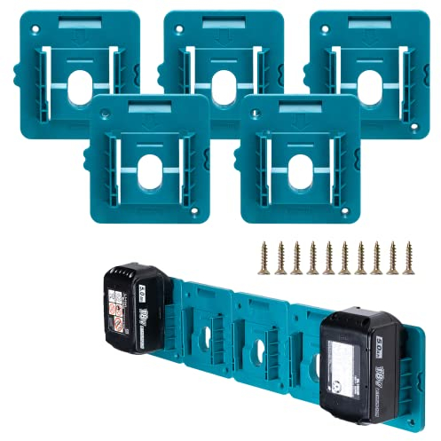 5PCS Rozlchar Batteriehalter Kompatible für for Makita 18V Akku Wandhalterung Geeignet für BL1860 BL1850 BL1840 BL1830 (mit 10 Schrauben, Keine Batterie)