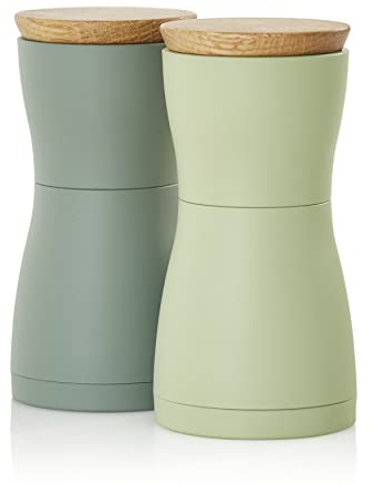AdHoc MP129 Set Pfeffer- und Salzmühle Twin, CeraCut® Keramik Mahlwerk, dark green&light green