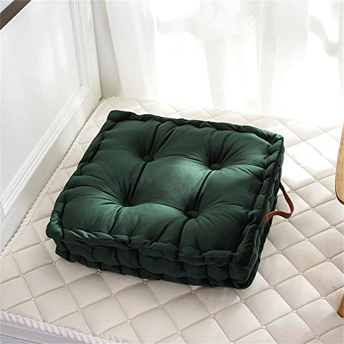 Lukery Cuscino Lounge da Esterno,Addensare Cuscini da Terra Sedia Cuscino Rilievi della sede per Sedie da Cucina Sedia Pad Cuscini Tatami per Sedie da Pranzo (42x42x10cm,Verde Scuro)