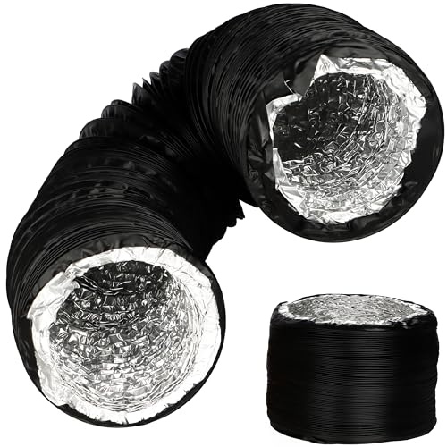 DOMUX Lüftungsschlauch 125 mm aus PVC für Dunstabzugshaube, flexibler Lüftungsschlauch aus Aluminium, 127 mm x 3 m, Abluft für Abluftventilator