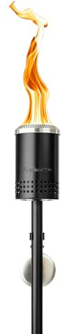 Solo Stove Mesa Torch | Backyard Torch for Outside, 5 Hour Burn Time, Cold-Rolled Steel, Incl. Ground Stake, Fuel Funnel, and 3 Wicks, Adjustable Height: 37.75-52.5 in, Fuel Capacity: 21 fl oz