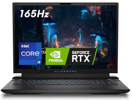 Alienware m18 R2 Ordinateur Portable Gaming, Processeur Intel Core i9 14900HX, Écran 18 QHD+ 165Hz, Webcam FHD IR, 32 Go RAM, 1To SSD, NVIDIA GeForce RTX 4070, Clavier AZERTY, Dark Metallic Moon