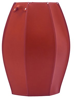 LIMAC Design AUDREY Regenschirmständer aus Leder, Schirmständer modernes Design für den Innenbereich, Regenschirmkorb mit Wasserauffangschale herausnehmbar, Hergestellt in Italien. (Rot)