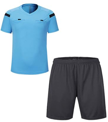 ZUYPSK pojkar män fotboll domare tröja och shorts set kortärmad ref skjortor umpire domare uniformer uniformer