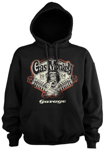 Gas Monkey Garage Offizielles Lizenzprodukt Spring Coils Kapuzenpullover (Schwarz), Large