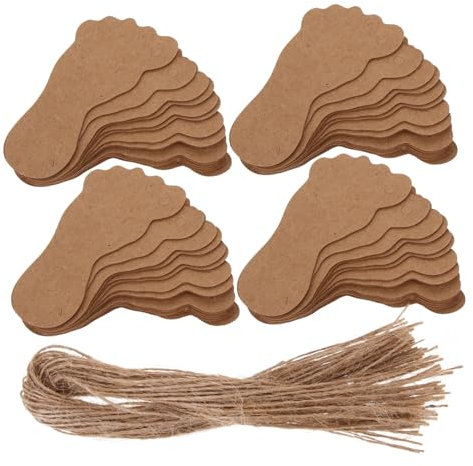 NUOBESTY Kraftpapier Etiketten Kleine Hängeetiketten Für Geschenkverpackung Diy Anhänger Zum Aufhängen An Geschenke Back-lebensmittelbeutel-papieretiketten