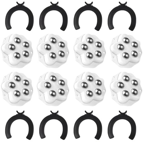 8Pcs Self Adhesive Castor Wheels, 360° Rotation Heavy Duty Furniture Castors Universal Swivel Wheel Caster, Mini Ball Rollers for Trash Cans Storage Boxes Office Kitchen Furniture (White)