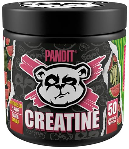 PANDIT | Creatina Monohidratada de Sabores | Creatine en Polvo Monohidratada | Rendimiento Físico | Creatina Pura sin añadidos | Gran Solubilidad | Micronizada | 50 Dosis | 160g (160, Sandía)