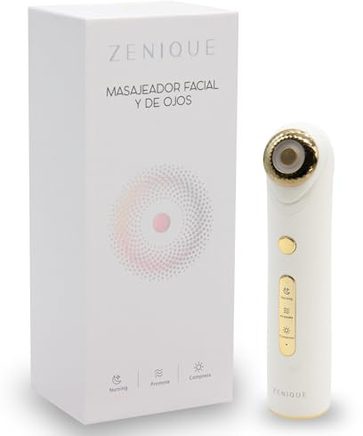 Masajeador Facial y Ojos Ayuda en la Prevención de Envejecimiento Prematuro Terapia Luz LED Roja Azul Calor Relajante 45°C Reduce Bolsas Ojeras Mejora Apariencia Piel Portátil