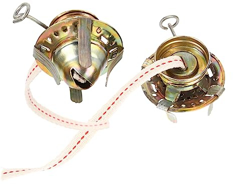 Amosfun 2pièces Lot de Brûleurs à Pétrole avec Mèches Accessoires pour Lampe à Pétrole De Rechange Métalliques