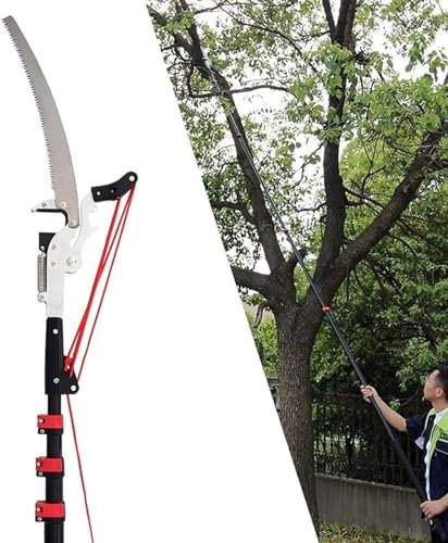 KIUYTQQ Sierras de pértiga manuales, Sierras de pértiga telescópicas, podadora de árboles telescópica Profesional, Sierra de podar Extensible para jardinería (tamaño: 5,5 m)