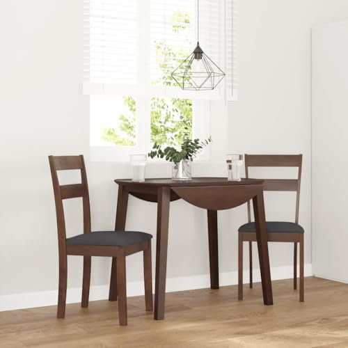 Fasba Esszimmerstühle Küchenstuhl Stuhl Set Stühle Wohnzimmerstuhl Küchenstühle Esszimmerstuhl Essstuhl mit Kissen 2 STK. Braun Massivholz Gummibaum 40 x 48 x 89 cm