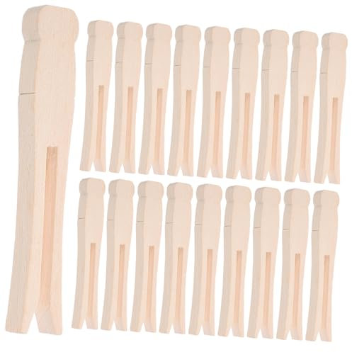 KOCKSHION 50pezzi Mollette Per Bucato in Legno Mollette Rond e Legno Naturale Per Stendere i Panni Chiuse Antivento Per Vestiti