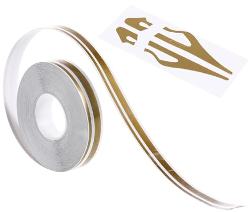 Amosfun Bande Autocollante Voiture DoréE Liseret Carrosserie Or Mat AdhéSif Permanent ImperméAble Protection Solaire DéCoration Universelle VéHicules Moto Camping-Car Bateau