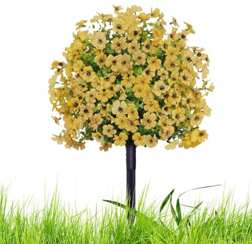 Generico Artificiale Viola,Piante Finte Resistenti Alle Intemperie Per Esterno | Arbusti Decorativi Riusabili per Sentieri, Giardino e Cortile