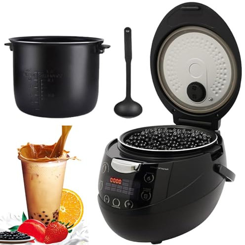 Macchina per La Produzione Di Perle Di Tapioca,Boba Cooker,Con Pannello Di Controllo,2 Modalità Preimpostate,Riscaldamento a Circolazione Tridimensionale,Produzione Di 1-1,5 Kg,Adatta per Bar,6L