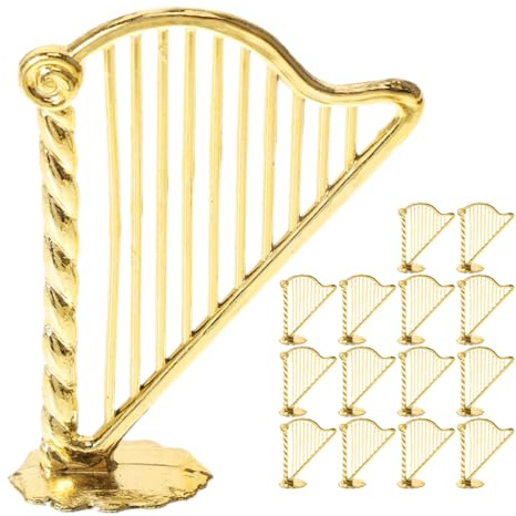 GLEAVI 15stücke Miniatur-harfen-modelle als Christbaumschmuck Mini-harfen-anhänger Musikinstrumenten-anhänger für Weihnachten Diy-dekorationsaccessoires Hängeornamente