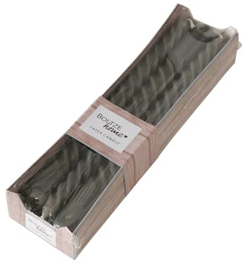 Boltze Twisto 2022302 Lot de 6 bougies à tige en cire, design moderne, gris foncé, 20 cm, décorative, gris clair
