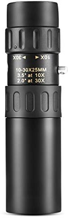 ZJFHEYUO Telescopio monoculare ad Alta Potenza in Metallo, binocolo monoculare 10-30x25, Supporta Smartphone con Luce per Adulti, Birdwatching, binocolo da Viaggio all'aperto
