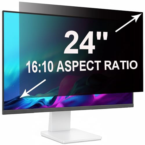ruord Sichtschutzfolie für 24 Zoll 16:10 (51.9x32.5cm) Monitor | Blaulichtfilter & Blendschutz,Abnehmbar Blickschutzfolie,PC Blickschutzfilter für flache und gekrümmte Bildschirme geeignet