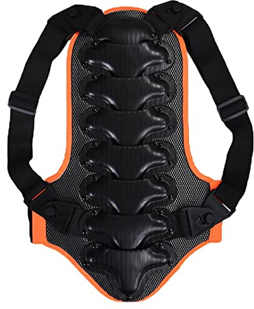 Protection dorsale enfant Motocross Protection Guard pour équitation descente S Noir, Noir, S, 8