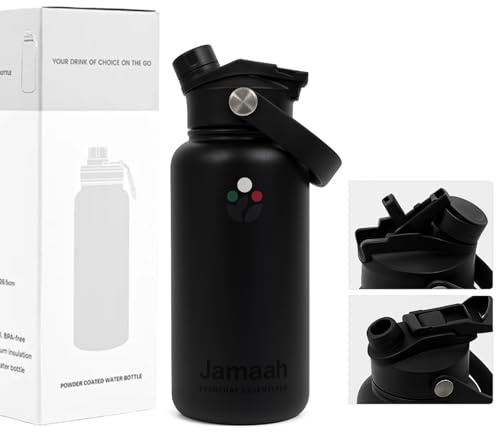 Insulated Stainless Steel Water Bottle 710ml – Double Wall Vacuum Flask, Leakproof Sports Gym Bottle for Hot & Cold Drinks, BPA-Free, Black