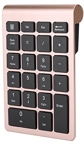 Fdit Teclado Numérico USB Teclado Inalámbrico - 22 Teclas Keypad para XP, Vista, 7/8/10 - para Tareas de Contabilidad (Oro Rosa)