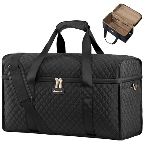 LOVEVOOK Resväska dam, vattentät weekender handbagage väska stor resa duffle väska, klinikväska födelse sjukhusväska sportväska för flygplan resor sport gym, A-svart, 40x30x20cm, modern