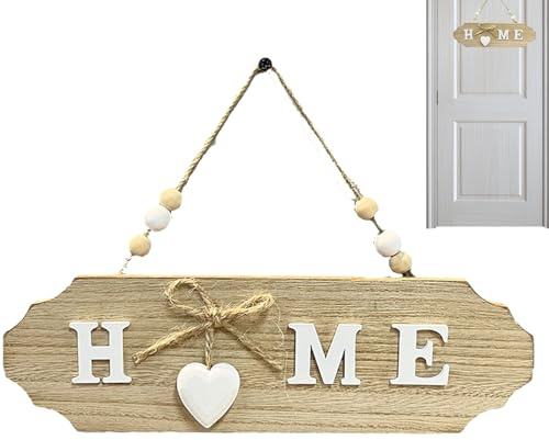 Willkommenstürschild aus Holz – ovale Schilder für Eingangstüren 30 x 20 cm, Motiv rustikale Bauernhof-Buchstaben | Ideal für Zuhause, Arbeitsplätze, Cafés, Wohnungen