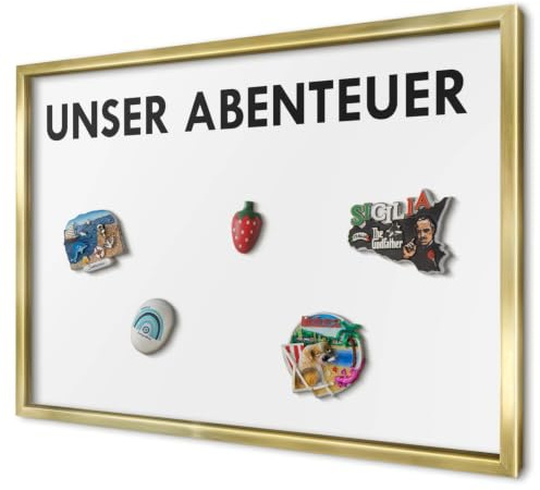 Magnetische Tafel 60x40 cm | mit Goldenem Rahmen | Unser Abenteuer
