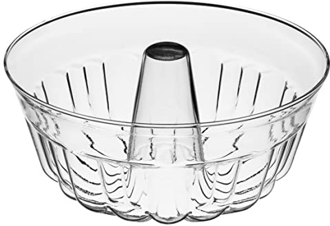 SIMAX Clear Glass Fluted Bundt Cake Pan | Heat, Cold, and Shock Proof, 2.1 Quart (8.4 Cups), Made in Europe, Great for Ring Cakes, Puddings, Desserts, Monkey Bread, and More, Dishwasher Safe