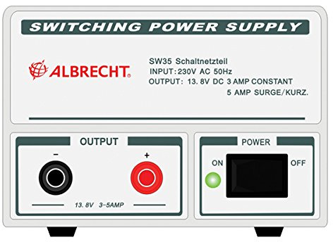 Albrecht SW 35 Schaltnetzteil, Innenraum-Adapter DE Puissance & Wechselrichter, AC zu DC, Stromversorgung für CB-Funkgeräte, weiß