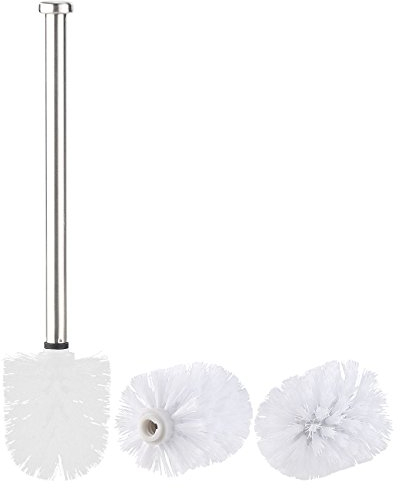 BadeStern Klobürste: WC-Bürste mit Edelstahl-Stiel und 3 Aufsätzen mit Ø 7 cm, weiß (Toilettenbürste 7 cm Durchmesser, WC Ersatzbürste mit Stiel, Ersatzbürstenkopf)