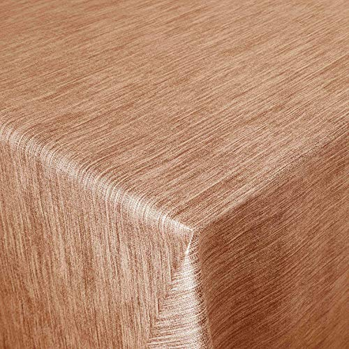 Wachstuch Robuste Leinen Prägung Pro RUND OVAL ECKIG Breite & Länge wählbar Kupfer Orange Eckig 110 x 180 cm abwaschbare Tischdecke Gartentischdecke