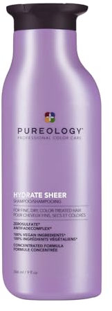 Pureology Hydrate Sheer, Moisturising Shampoo, For Fine, Colour Treated Hair, Vegan Formulas, Sulphate Free for a Gentle Cleanse