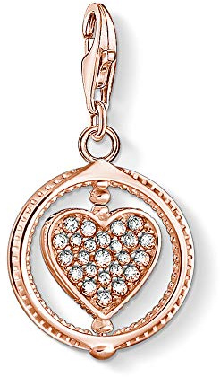 THOMAS SABO Charm-Anhänger, Sterlingsilber, vergoldet, Zirkonia, Herz, roségold