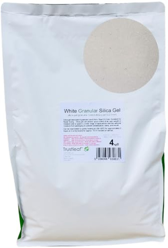 Kiselgel granulär sand 0,5-1 mm korn 500 g 1 kg 2 kg 4 kg 8 kg 12 kg påsar (4 kg)