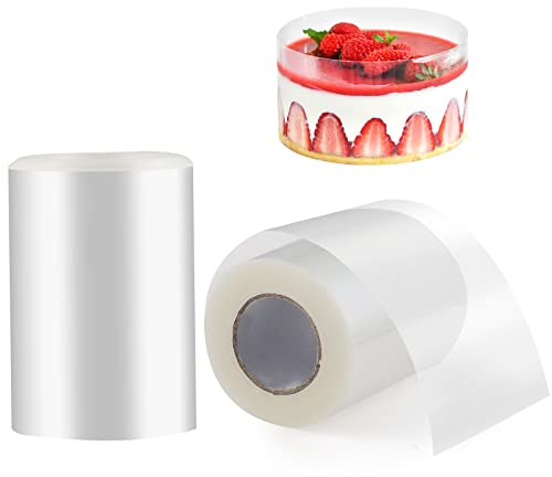 Diealles Shine Tortenrandfolie Wiederverwendbar, 2 Rolle Acetat Folie 6CM Hoch *10m, Transparent Rolle Kuchen Halsbänder für Tortendeko Schokolade Mousse Dessertringe