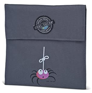 Carl Oscar Pack n' Snack Sandwich Bag avec fermeture magnétique Réutilisable Sac à sandwich pour Panini Snacks Pain Pauses Gris 18 x 18 x 0,5 cm