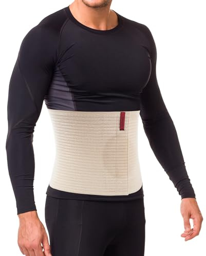 ORTONYX Premium Umbilical Hernia Belt for Men and Women / 10.25 Abdominal Binder With Hernia Support Pad - Navel Ventral Epigastric Incisional and Belly Button Hernias - Beige OX5241-10-S/M