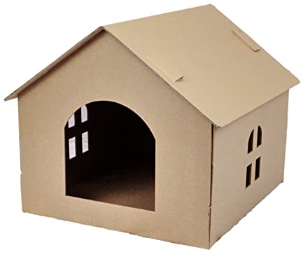 karton-billiger | Katzenhaus Katzenhäuschen Katzenhöhle aus Wellpappe, selbst gestalten, 45 x 42 x 40 cm | 2 Stück