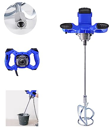 Betonrüttler Rührgerät Mörtel Mörtelmixer Handrührgeräte Mischer, Rührwerk Mörtelrührer, 2800W, 0-1700 U/min, Rührquirl Ø 120mm, 6-Gang-Getriebe, Ergonomischem Griff, für Mischgut Beton