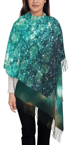 NONHAI Schals für Damen, warme Winterschals mit Quasten, Übergroße Decke, Schals mit Sternen und amerikanischer Flagge, glänzend, Einheitsgröße, glänzend, One size