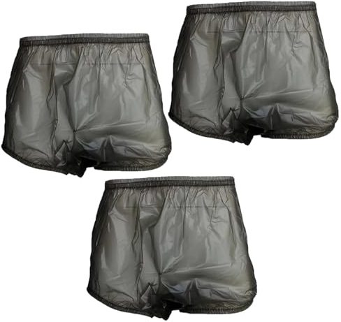 TOVCHEI Erwachsenen-Kunststoffhose 3Er-Pack Plastikhosen wasserdichte Windelhüllen Zum Anziehen Wiederverwendbare Anti-Auslauf-Physiologische Inkontinenzhose,3 Pack,L