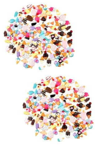 SEWACC 200 Stück Kinder Stempelkissen Material DIY Creme Handy Shell Material DIY Segen Beutel Material Eiscreme Harz Zubehör