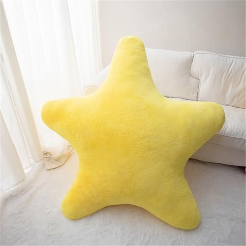 Ueiwffzo Kuschelkissen Kinder Plüschkissen Stern Dekokissen Schlafkissen Gefülltes Kissen für Mädchen & Jungen Zuhause Schlafzimmer (Gelb,18cm)